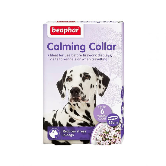 Zgardă Beaphar Anti-Stress câine, 65 cm – calm natural în situații stresante